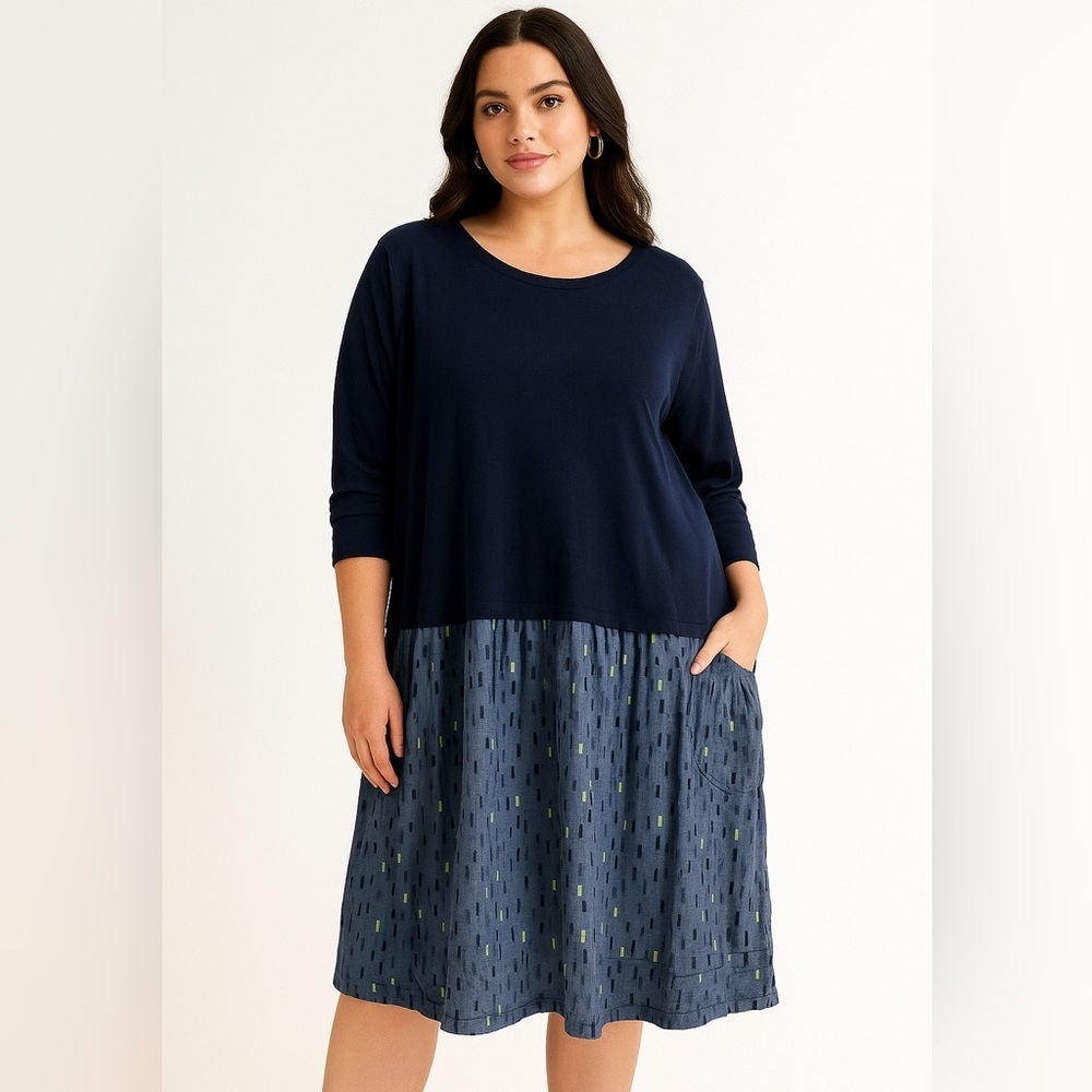 Boden Two Tone Sweater Navy Blue Women's Dress